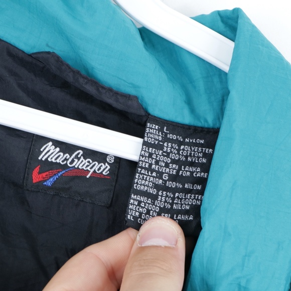 80s Macgregor Full Zip Windbreaker Jacket Black - Picture 5 of 8